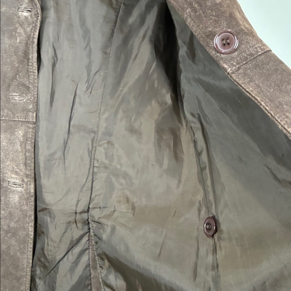 Misdemeanor Womens Large Suede Jacket Brown Button Front Y2K - Picture 6 of 7